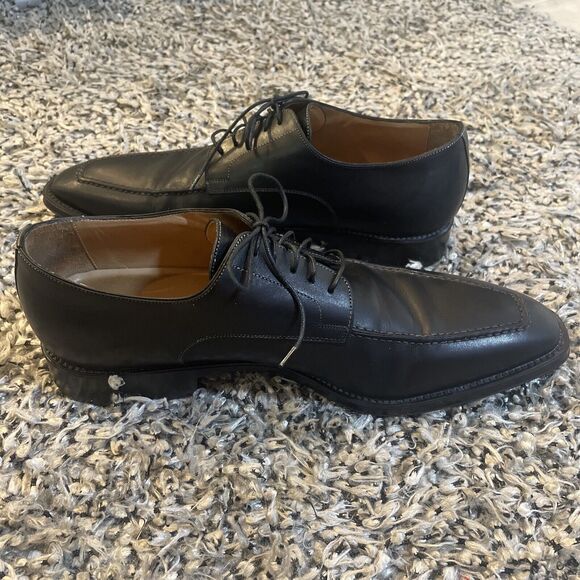 Santoni Men’s Black Leather Dress Shoes Lace Up Size 9.5 D ITALY Style 24155001 main image 6